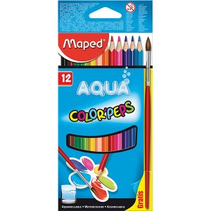 MAPED Цветни моливи 12 цвята PEPS + четка 9836011