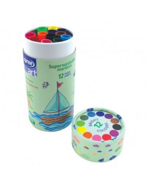 Маркери Superwashable, 12 цвята, конус Ø 7 мм, картонен тубус 58182