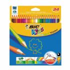 Цветни моливи BIC KIDS ECOLUTION - 24 цв, гъвкави